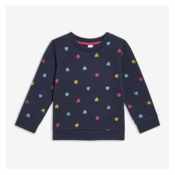 Toddler Girls' Printed Sweatshirt - Dark Navy